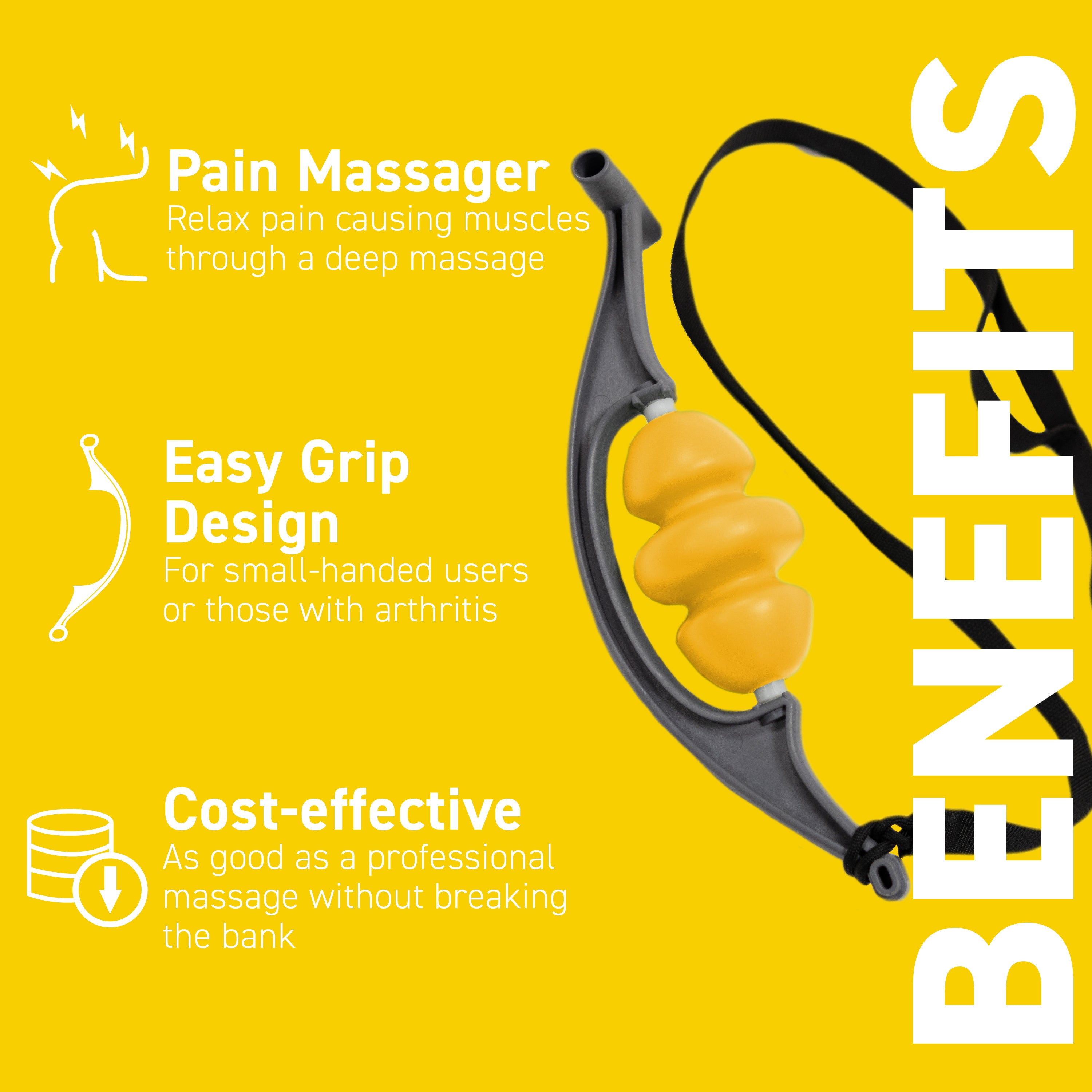 Doeplex Y-Shaped Muscle Roller Massager - Handheld, Non-Electric, For Back, Legs, Shoulder Pain Relief